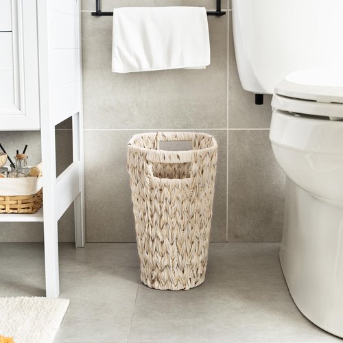 Granny SAYS Wicker Waste Basket, Waterproof Bathroom Trash Can, 19 Liters/5 Gallons