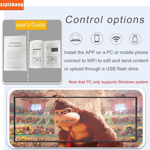 P5 Programmable LED Sign (39 "× 14"), Upgraded Outdoor RGB Full-Color Scrolling Digital Message Board, Supports Video & Image Playback, WiFi & USB Control, LED Advertising Display for Business
