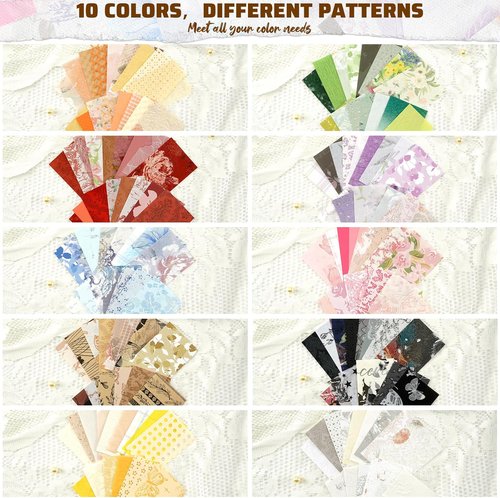 Regine Switzerland Floral Scrapbook Paper Set - 160 Textured Sheets in 10 Color Themes | Perfect for Journals, Card Making & Gift Wrapping (4.72 x 3.14 in)