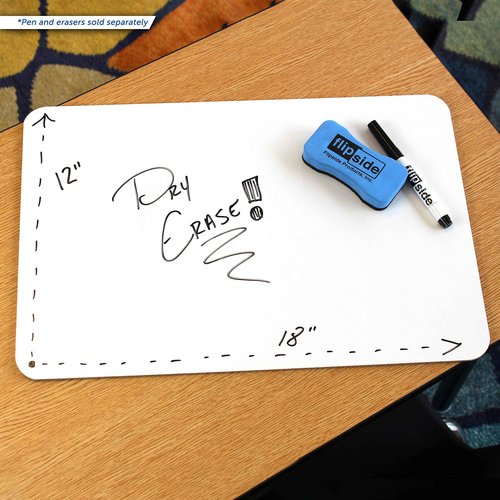 Flipside Products 12" x 18" Large Dry Erase White Boards, Classroom Pack, Single-Sided Lapboard for Class, Reusable for Group Participation - 12 Pack