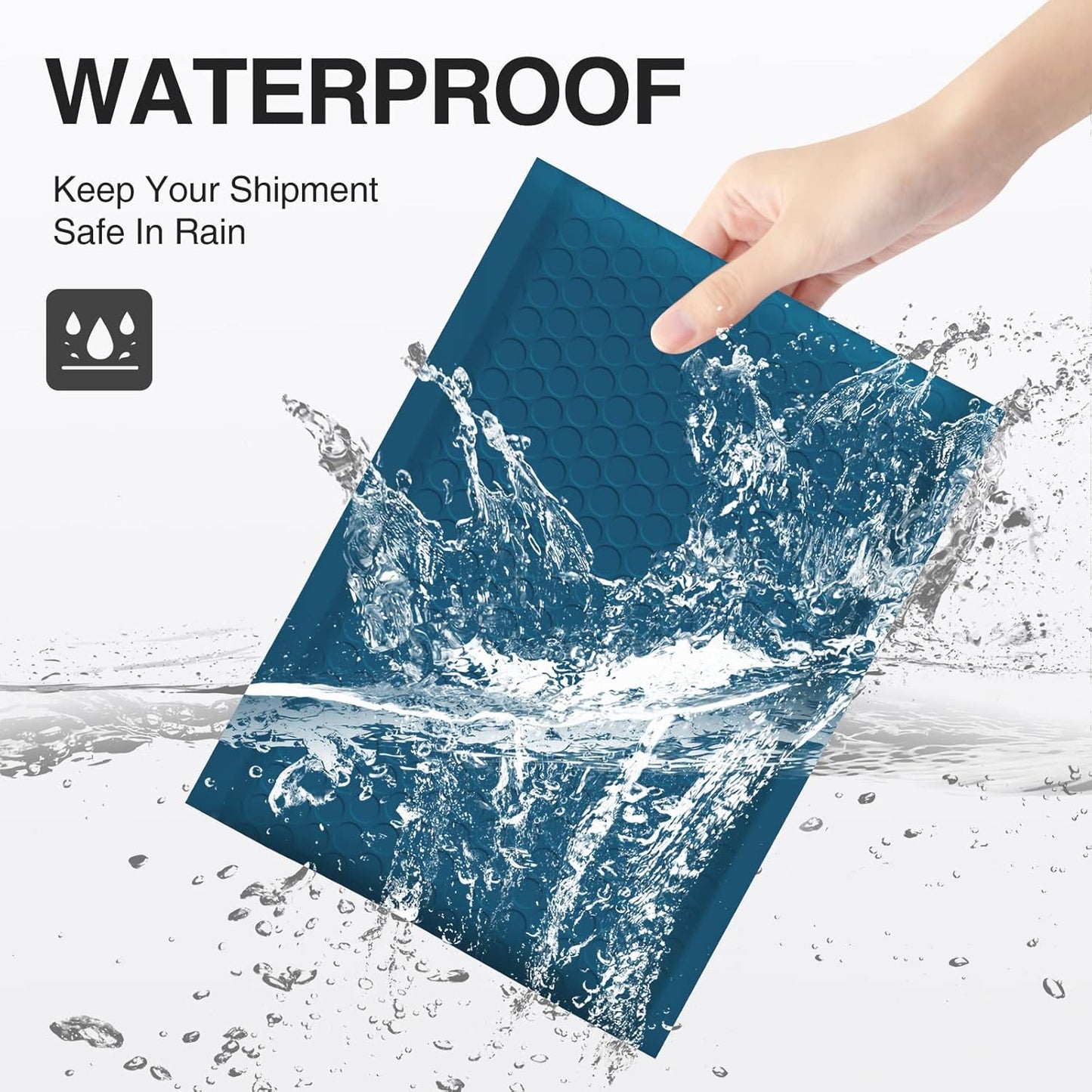 UCGOU Bubble Mailers - 6x10 Inch Navy Blue Padded Envelopes | 25 Pack Waterproof Self-Seal Shipping Bags for Small Business