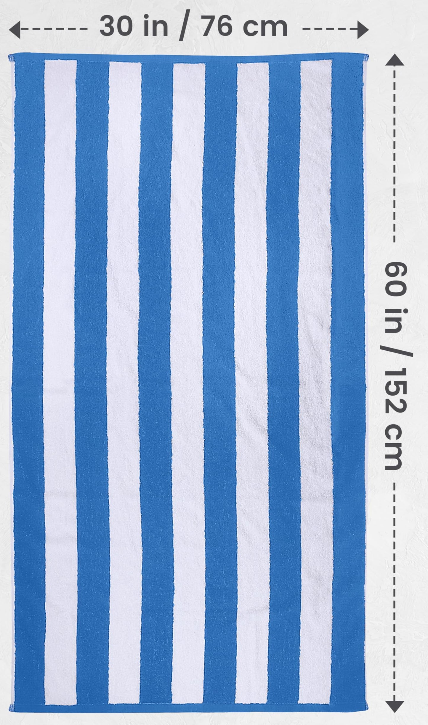 Utopia Towels Pack of 4 Cabana Beach Towels, Oversized 30 x 60 Inches Cotton Beach Towel Set, Smooth Ring Spun Texture for Pool and Swim Days, Modern Striped Design Bath Towels, Blue
