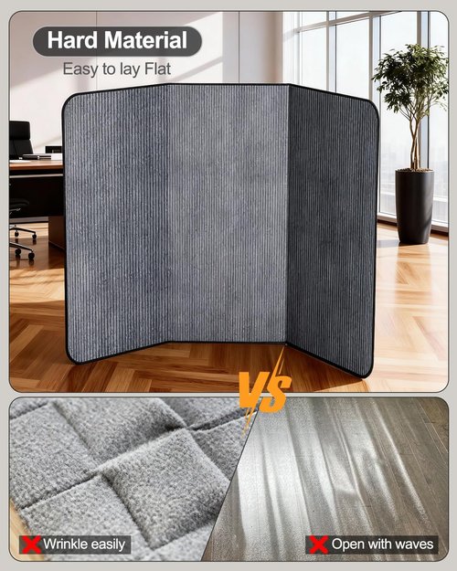 Blvornl Corduroy Office Chair Mat - Non-Slip Heavy Duty Floor Protector for Hardwood & Low Pile Carpet | 35.4" x 47.3" - Dark Grey