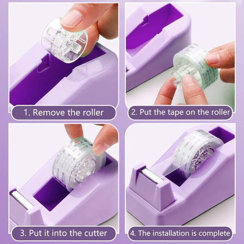 yuun Desk Organizers and Accessories, Purple Office Organizer for Women Storage with Stapler, Tape Holder, Clips Set, Staple Remover, Scissor, Pen Holder, Ruler, Pen, Staples and Transparent Glue