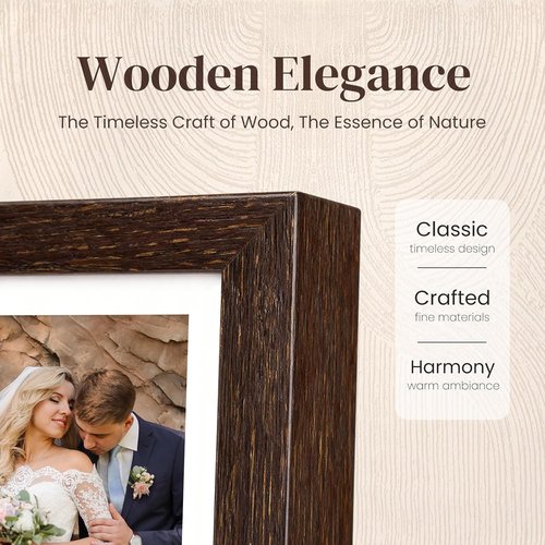 BIHIWOIA 10.1'' Frameo Digital Picture Frame - 32GB WiFi, 1280x800 IPS Touch Screen, Auto-Rotate, Black Wood
