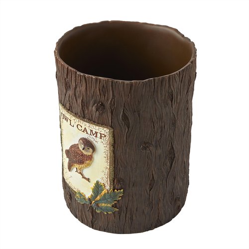 SKL Home Lodge Memories Wastebasket, 10x7.87x7.87, Brown