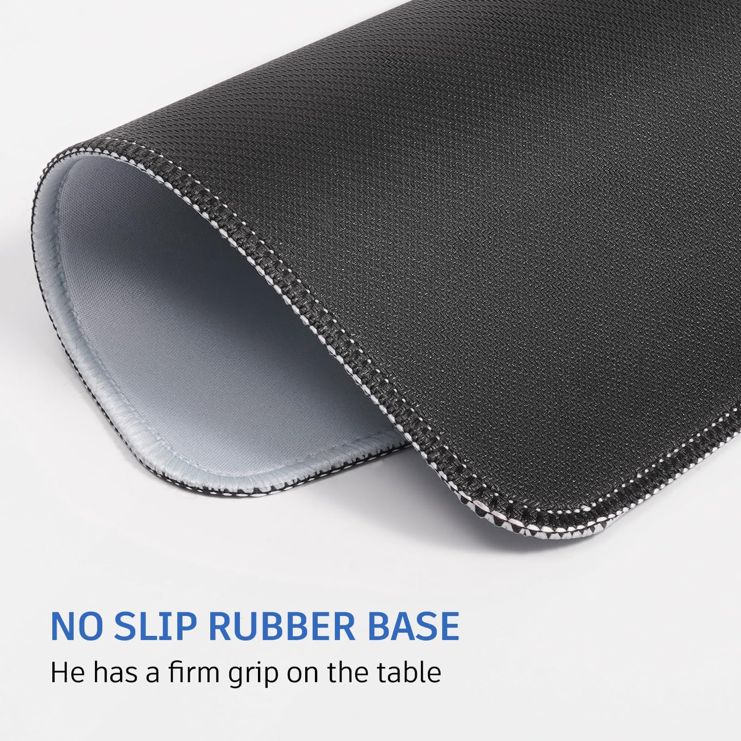 Gray Splash-Proof Textured 10.2 x 8.2Inch Mouse Pad - Stitched Edge Non-Slip Waterproof Rubber