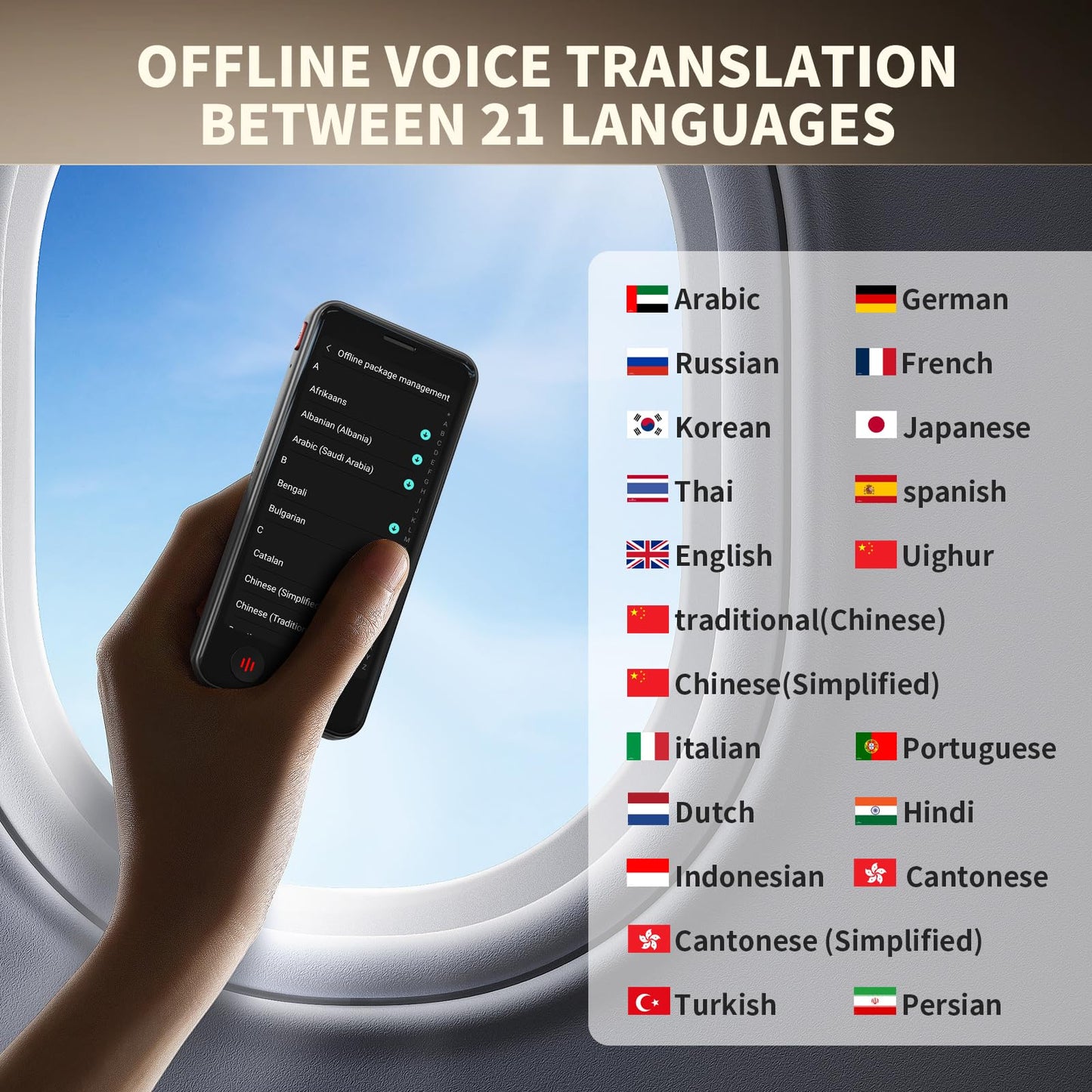 Language Translator Device No WiFi Needed Traductor for Business Travel Study, Instant Pocket AI Translator, traductor de Ingles español, Support 150 Languages Real-TimeVoice Translation,