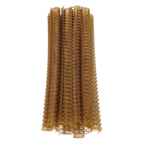 Binding Wire, 100 Pack Double Loop Wire Binding Spines, 34 Holes Double Spiral Binding Ring Coil, Metal Book Cinch Binding Machine Wire, Fit for School Office Notebook Maker (Gold)