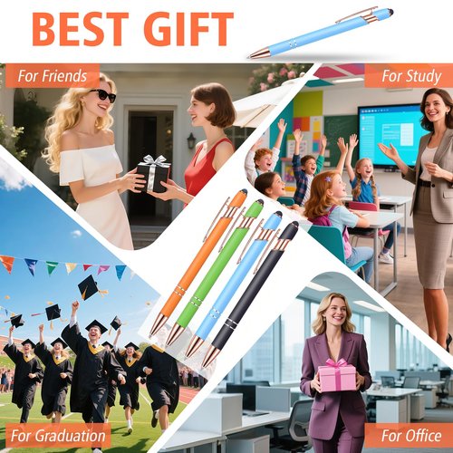 Bulk Custom Personalized Pens with Name & Logo Printing Perfect for Business, Graduation Gifts & Party Events 12 to 1008 Pieces Pack Ballpoint Pens