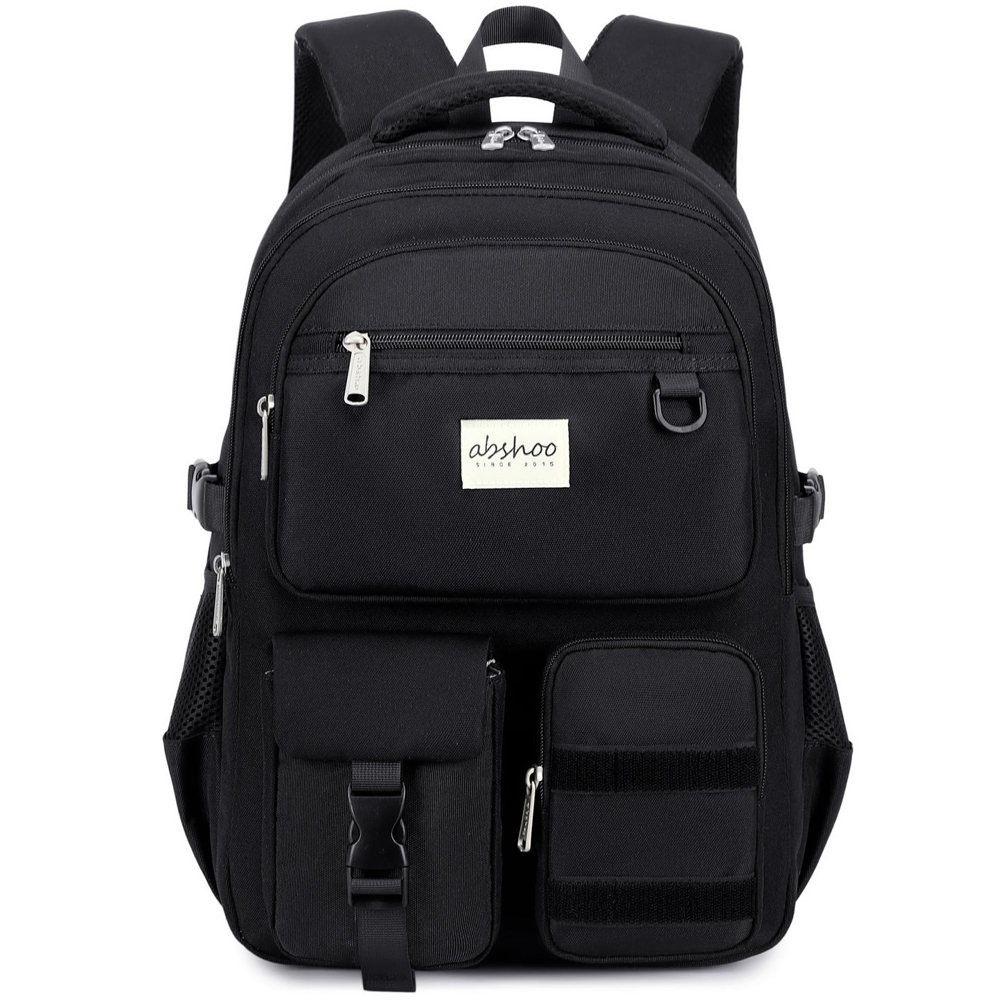 abshoo Large Heavy Duty Backpack For School College Bookbag Casual Multi Pocket Travel Backpacks (Black)