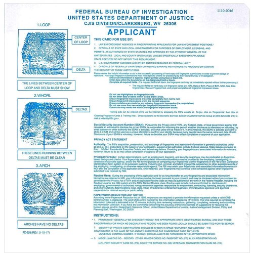 Crime Scene 50 Fingerprint Cards and a Fingerprint Ink Pad