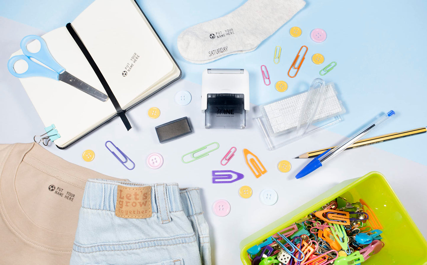Mine Stamp Compact Clothing and Book Marker | Compact Personalised Clothing Marker for Adult and Children | Personalised Name Stamp for Children's Clothing