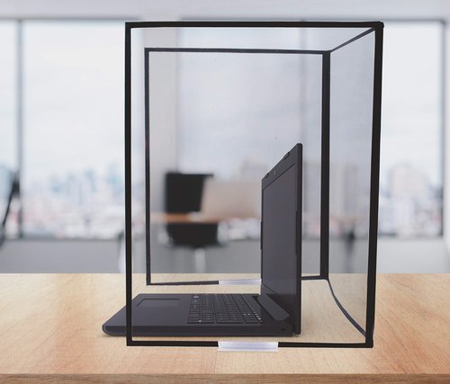 Risch - Shield – Desk Desk Shield - Portable Clear Vinyl Protective Shield for Use in Classrooms, on Desks or at Tables- 14.5" x 19.5" - Made in USA (Pack of 2)