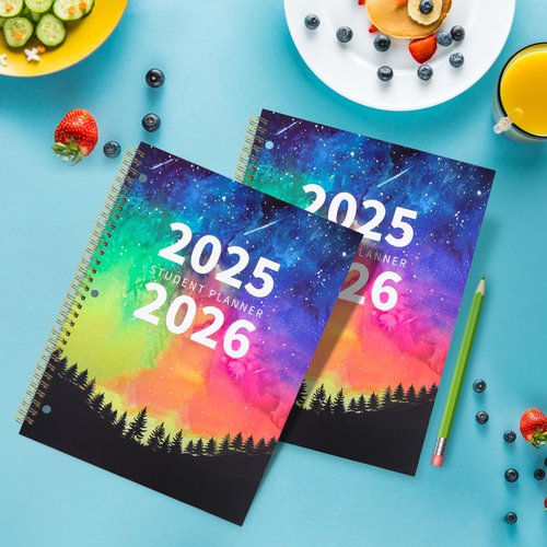 Student Planner 2025-2026 - Monthly and Weekly School Planner 2025-2026 for Middle & High School, Aug 2025 - Jun 2026, 8.2" x 10.7", Student Calendar Academic Year with Thick Paper, 3-Hole Punched & Stickers