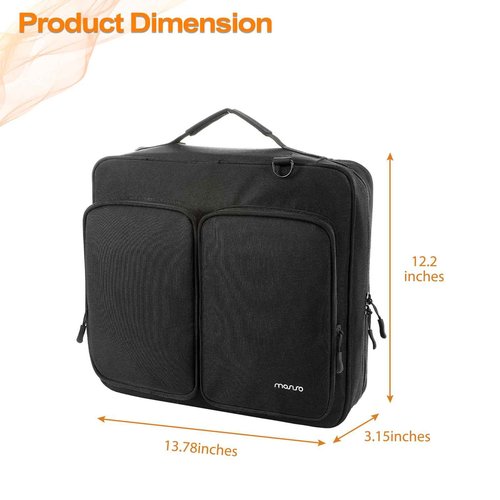 MOSISO Zippered Binder Bag with Handle, 3 inch D-Ring Binder Organizer, 700 Sheets Capacity Multiple Pockets Bag for Office with Cup Holder & Shoulder Strap for 13 inch Laptop/Tablet, Black