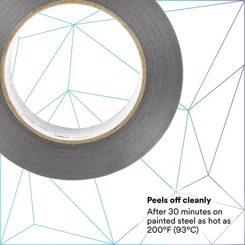 3M 3903 Vinyl Duct Tape Roll - 4 in. x 150 ft. Grey, Moisture, Chemical Resistant, Rubber Adhesive Tape with Embossed Vinyl Backing.