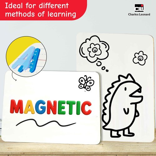 Charles Leonard Magnetic Lapboard Class Combo Pack, Includes 12 Each: 2-Sided Plain/Plain 9 x 12 Inch White Boards, 2-Inch Erasers, Black Dry Erase Markers (35040)