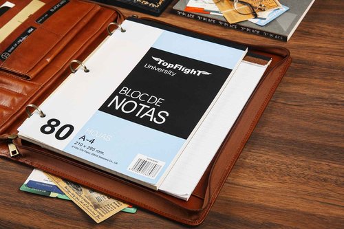 Handmade Leather Portfolio Binder - 3 Ring Binder Portfolio Genuine Leather Business Padfolio, Personlized Legal Pad Folio Folder for Lefty & Righty - Oil Brown