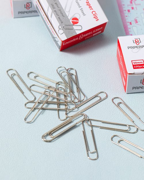 PAPERPAL Paperclips for Office School & Personal Use, Jumbo Nonskid Paper Clip (2"), 1000 Large Paper Clips (10 Boxes of 100 Each), Silver
