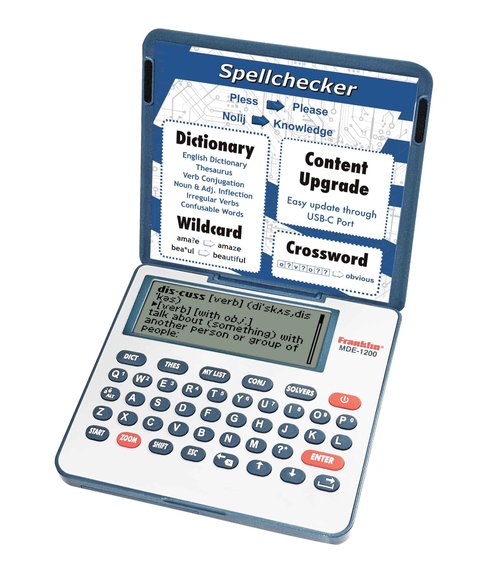 Franklin MDE-1200 Electronic Dictionary and Thesaurus – English Dictionary, Synonyms, Spell Checker, Word Games, Grammar Tools, Digital Dictionary, Portable Device with LCD Screen