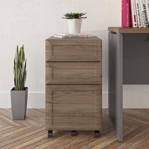 Ameriwood Home Pursuit Mobile File Cabinet, Rustic Oak