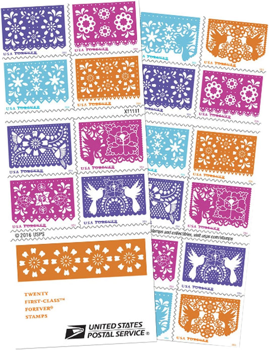 U.S. Forever Postage Stamps Booklet - Colorful Celebration Design | 20 Self-Adhesive Stamps