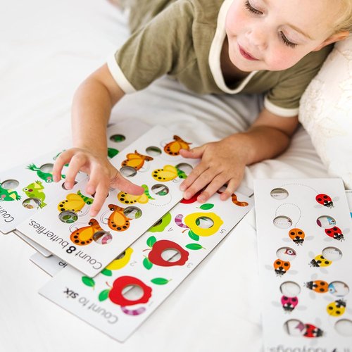 Melissa & Doug Jumbo Learning Cards - Poke-a-Dot! Numbers, Shapes & Colors | 13 Double-Sided Flash Cards for Toddlers & Preschoolers, Ages 1+