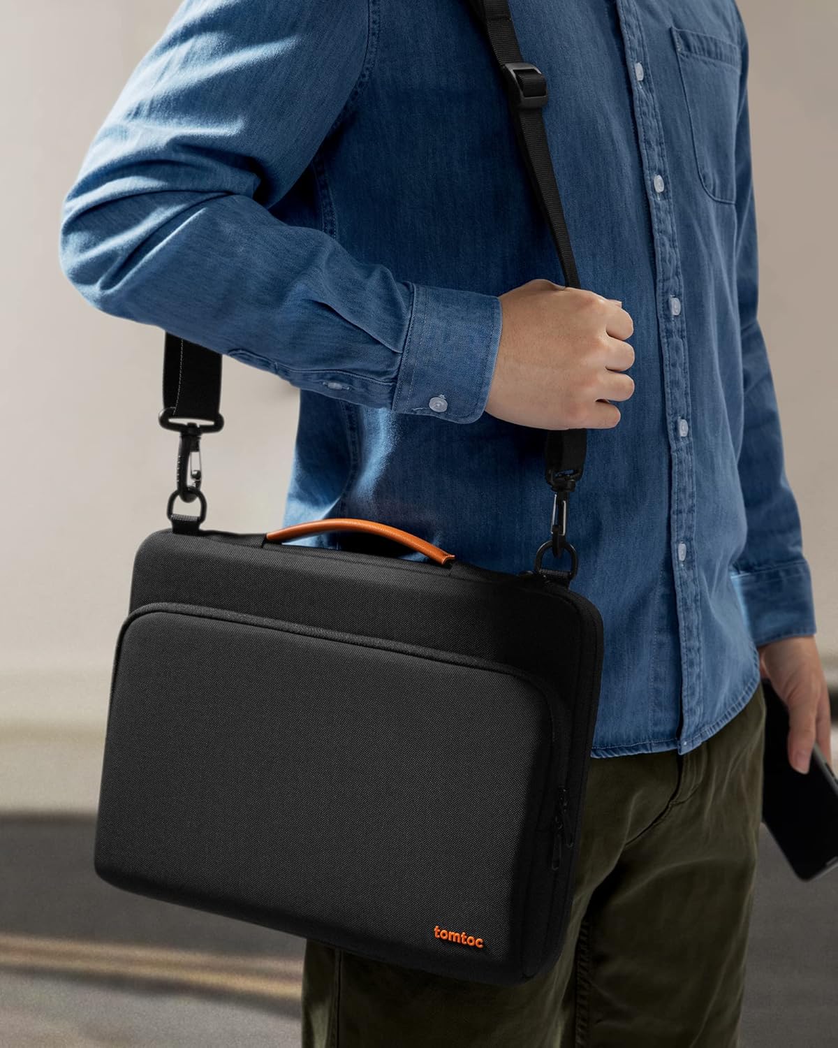 tomtoc 360 Protective Laptop Shoulder Bag - Water-Resistant Case for 13-Inch MacBook Air & Pro