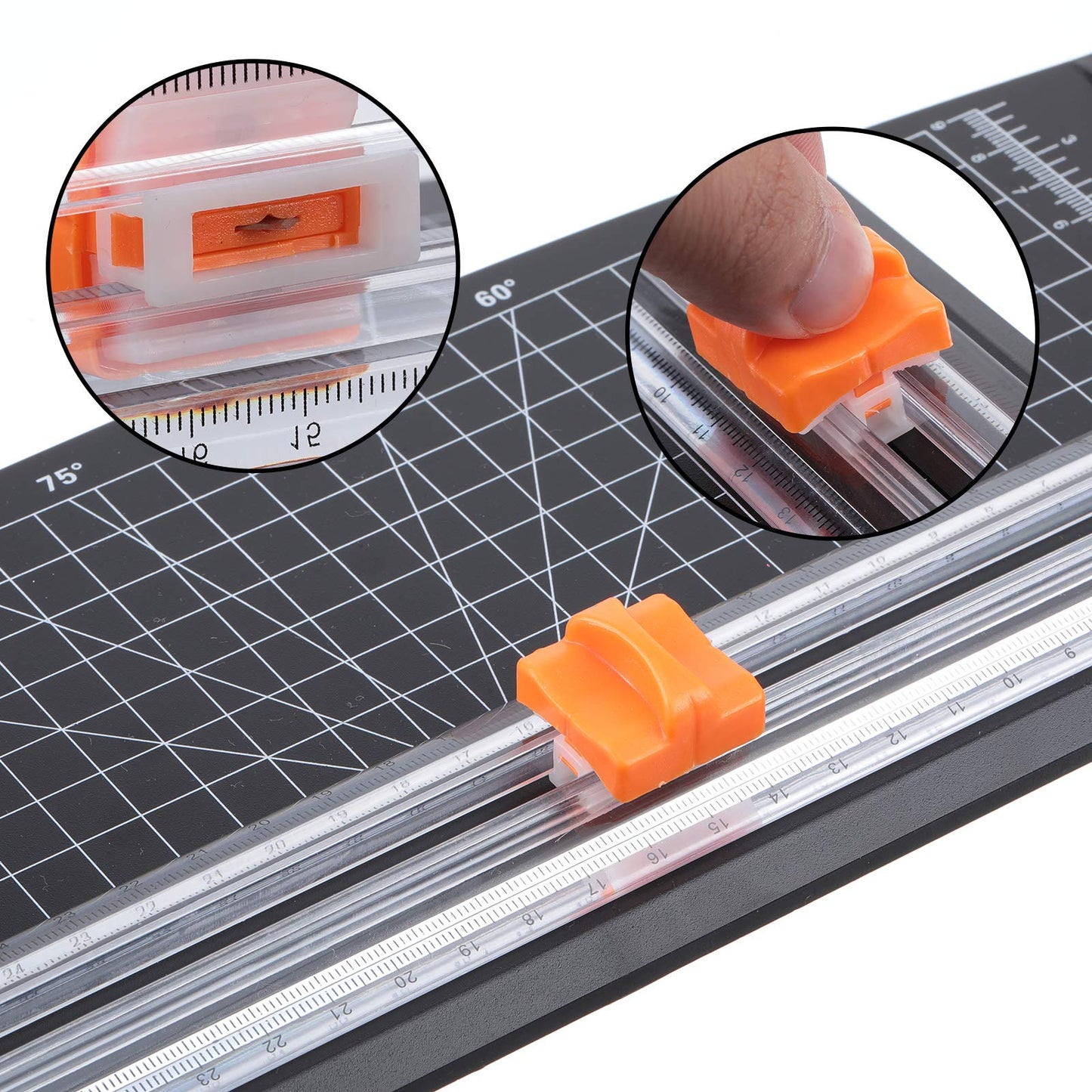Mudder 10 Pieces Paper Cutter Replacement Blade Cutting Replacement Blades Refill for A4 Black and White Paper Trimmer(Orange)