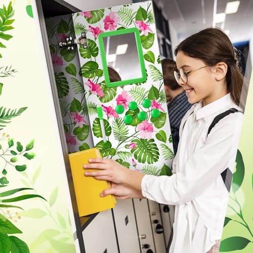 Tinideya 23 Pcs Locker Accessories Kit Decoration and Organizer Kit Magnetic Wallpaper Mirror Shelf Pen Holder Locker Cork Board Pen Tropical 3 Push Pins 3 Magnetic Clip and Magnets