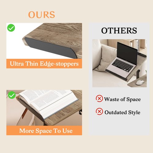 IRUFGLL Adjustable Overbed Tables Laptop Stand for Couch Laptop Bed Table with Wheels Couch Tray Table Hospital Bed Table Office Carts & Stands-Coffee