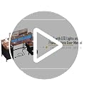 Korfile 47-Inch Reversible Gaming & Office Desk with LED Lights, Power Outlets & Storage Drawers - Carbon Fiber Black
