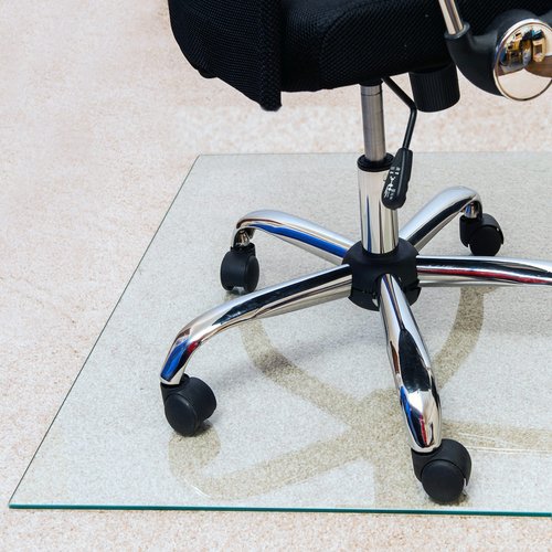 Floortex® Glaciermat® Heavy Duty Glass Chair Mat for Hard Floors & Carpets - 36" x 42"