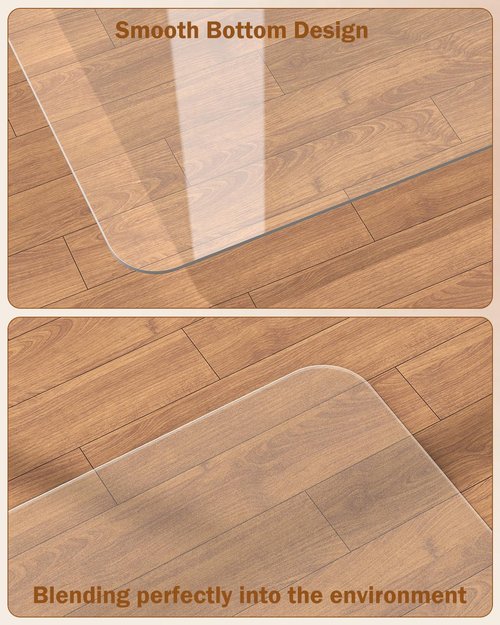 Blvornl Frosted Clear Chair Mat for Hardwood Floor, 32.3"*53" Hard Material Office Chair Mat, Memory Plastic Computer Chair Pad for Rolling Chairs, Desk Floor Rug for Office and Home