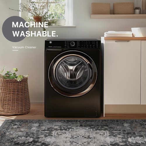 48"x60" Office Chair Mat for Hardwood Tile Floor, Under Desk Carpet Protector for Rolling Computer Chair Mat, Machine Washable Area Rug, Anti-Slip 1/5" Thick Low Pile Thin Vinyl Floor Mat, Black