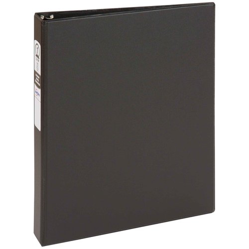 Avery Economy 3 Ring Binders, 1" Round Rings, 12 Black Binders (03301)