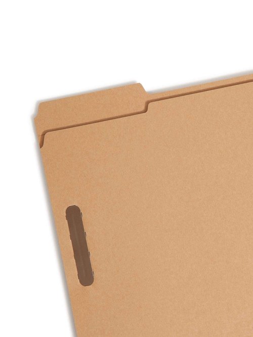Smead Fastener File Folder, 2 Fasteners, Reinforced 1/3-Cut Tab, Letter Size, Kraft, 50 per Box (14837)