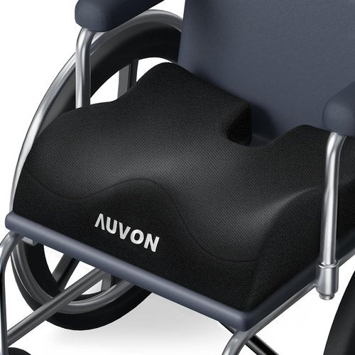 AUVON Ergonomic Anti-Slip Wheelchair Cushion - Front High Rear Low Design for Pain Relief & Comfort