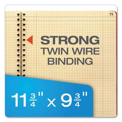 Ampad Computation Book, 4x4 Quad Ruled, 76 Sheets, 11-3/4" x 9-1/4"
