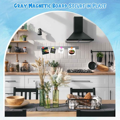 Mooliwe 6 Pieces 36 Inch Frameless Magnetic Stainless Iron Board Strips Bulletin Bar Magnetic Wall Board Memo Strip Set with 48 Pieces Colorful Magnets for School Office Home