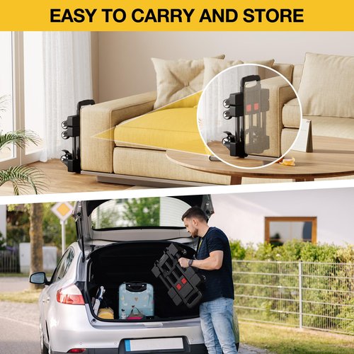 Ganweetech Folding Hand Truck, 500 LB Portable Dolly Cart Heavy Duty Luggage Cart with 6 Wheels & 2 Ropes for Travel, Moving, Shopping
