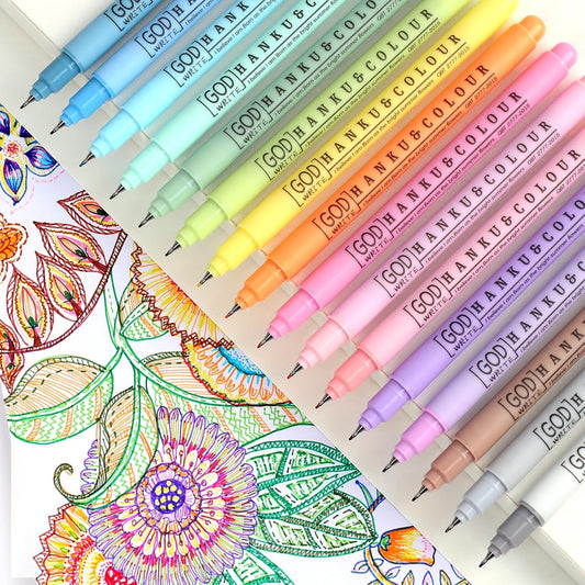 0.38mm Fine Point Pens,16Pcs Colored Fineliner Marker Pens, Extra Fine Tip Bible Pens No Bleed Through Pen for Journaling,Note Taking,Planner,Coloring,Sketching, Bible Study School Office Supplies