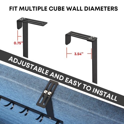 onsogi Adjustale Cubicle Hook for Thick Work Cube Wall Panel Over Cubicle Fabric Wall Hanger Accessories for Office, 12 Hooks,1 Pack, Black