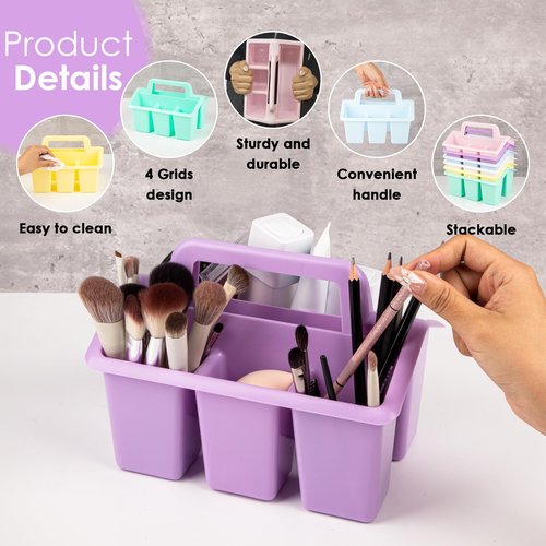 Find Scrapblooms Plastic Caddy For Classroom,Office,Home,6-pack Storage Caddy For Pencil,Pen,Craft Tools (Pastel Color)