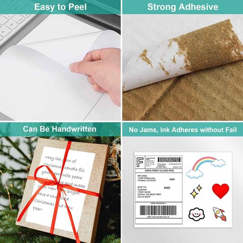 MFLABEL Half Sheet Shipping Labels - 1000 Sheets (2000 Labels) 8.5" x 5.5" Self-Adhesive Address Labels for Laser & Inkjet Printers, Packaging Labels for Shipping Includes Free Fragile Stickers
