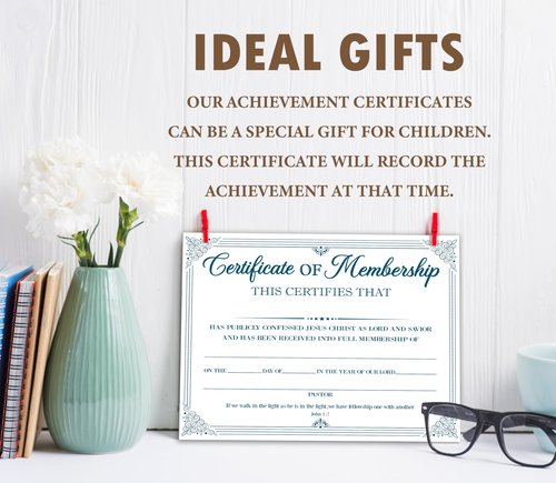 Certificate of Membership, 25 Pcs Church Recognition Certificates for New Members, Religious Membership Certificate, Christian Bible Scripture Favors & Supplies -04