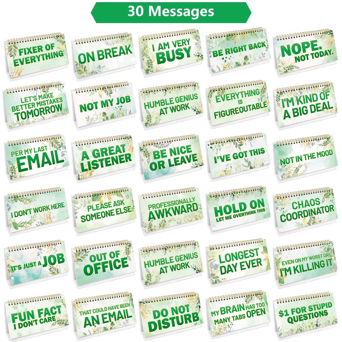 Fancy Land Flip Desk Signs with 30 Funny Flip Over Messages Funny Desk Accessories for Office Work Novelty Desktop Decor Gifts for Coworkers Colleagues Staff Office Desk Supplies