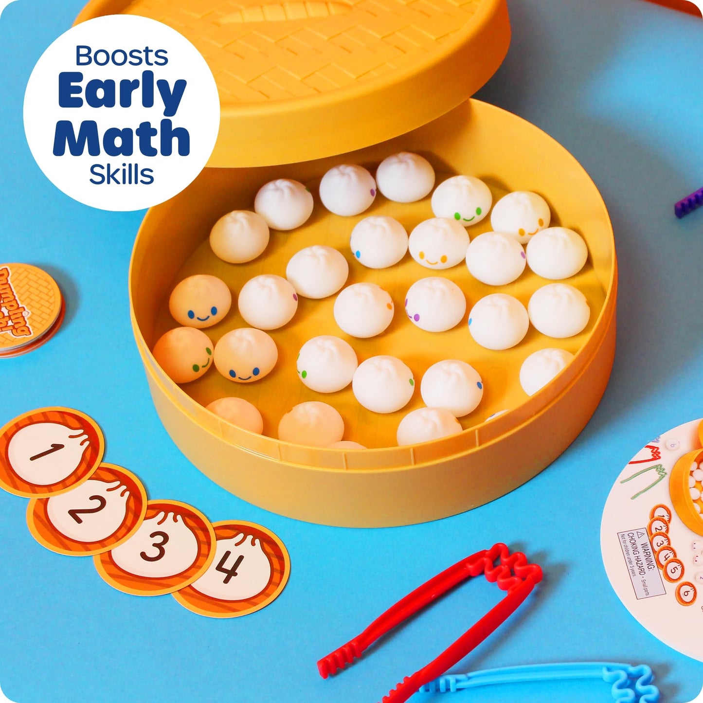 Learning Resources Dumpling Dash Fine Motor Math Game - Squishy Dumpling Toy, Montessori Counting Toys, Kids Board Game, Play Food, Homeschool Toddler Games, Fine Motor Skills, Preschool Board Games