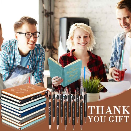 Sayglossy 10 Set Christian Gifts Bulk Christian Journals Pastor Appreciation Gift A5 Leather Prayer Journals Bible Verse Pens for Men Women Clergy Church Members Bible Study Supplies (Multicolor)